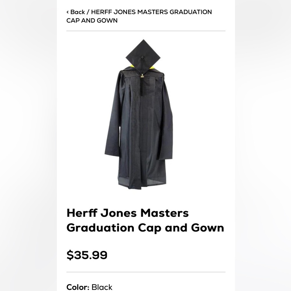 Herff Jones Graduation Cap and Gown